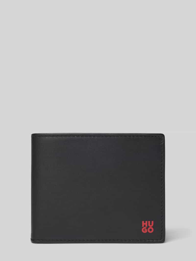 HUGO Portemonnaie aus echtem Rindsleder Modell 'TIBBY' in Black, Größe 1