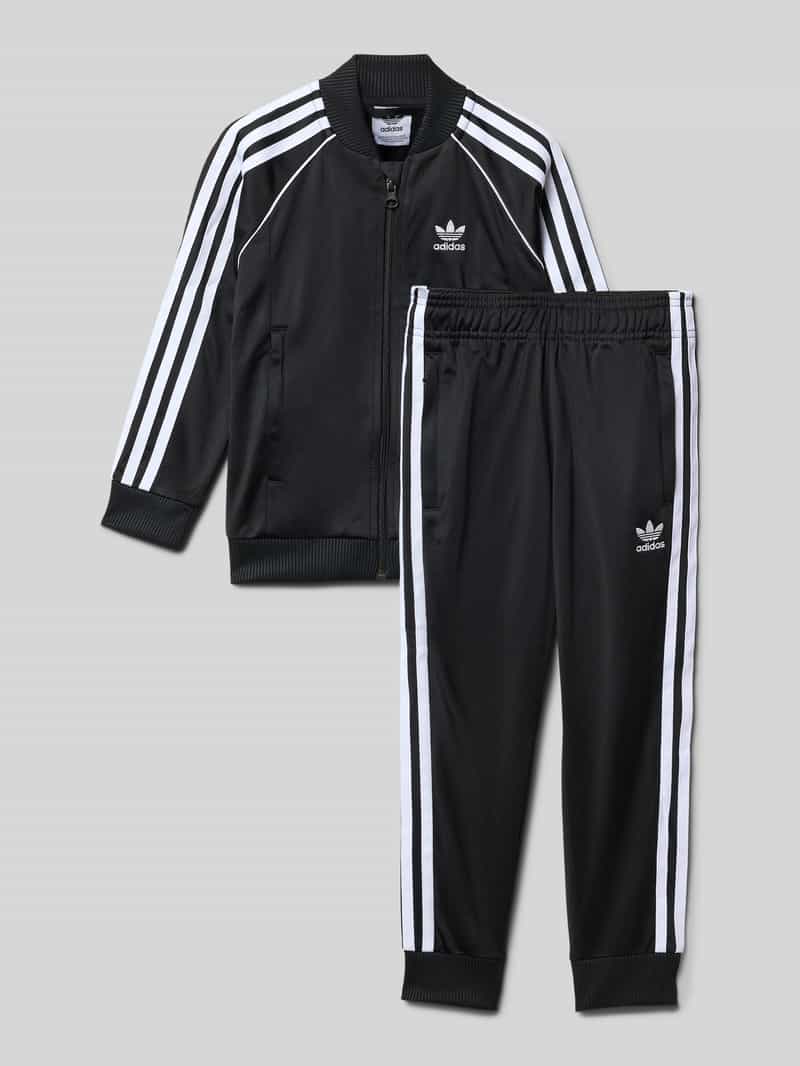 adidas Originals Regular Fit Trainingsanzug mit Logo-Stitching 2-teilig in Black, Größe 104