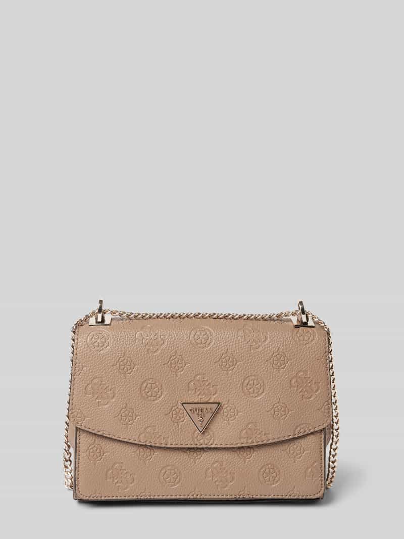 Umhängetasche mit Label-Strukturmuster Modell 'CRESIDIA'