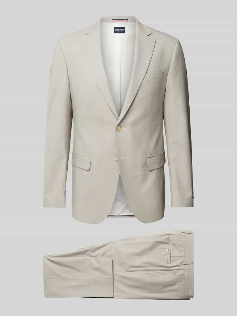 HECHTER PARIS Anzug mit Reverskragen in Beige, Größe 52