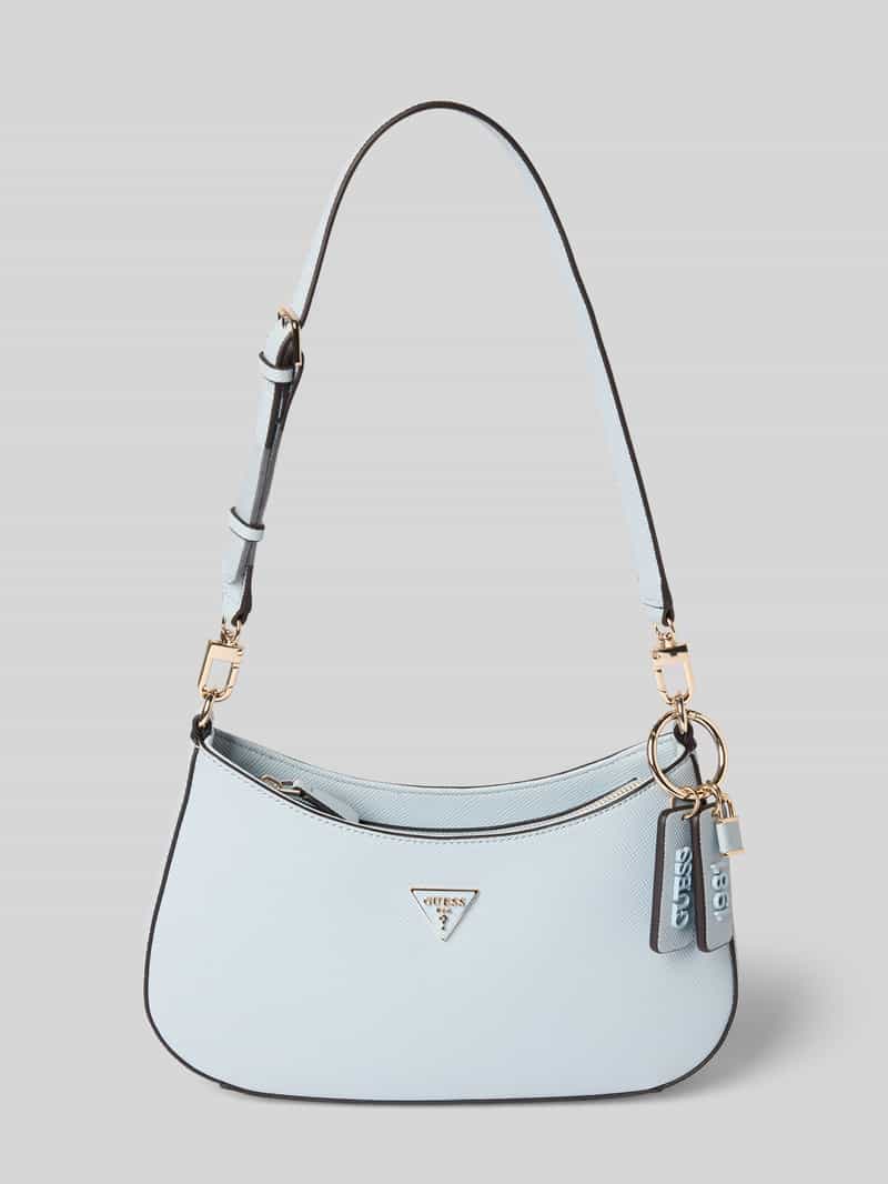 Guess Handtasche mit Label-Applikationen Modell 'NOELLE II' in Hellblau, Größe 1