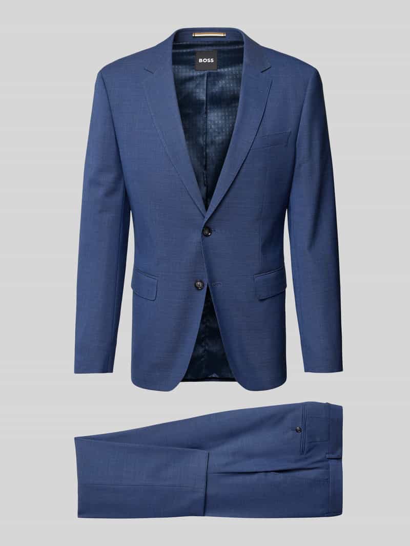 BOSS Slim Fit Anzug aus Schurwoll-Mix Modell 'H-HUGE-2Pcs-253' in Blau, Größe 25