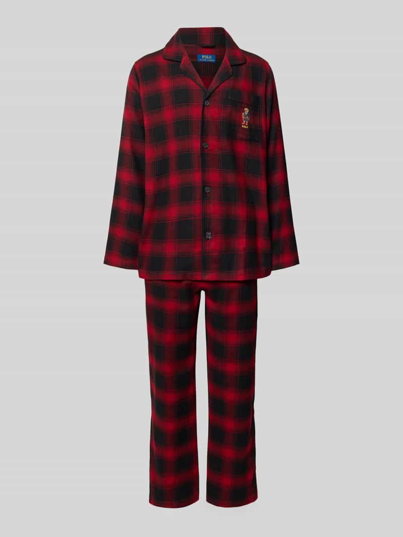 Polo Ralph Lauren Underwear Pyjama mit Stitching als Geschenkset in Rot, Größe S