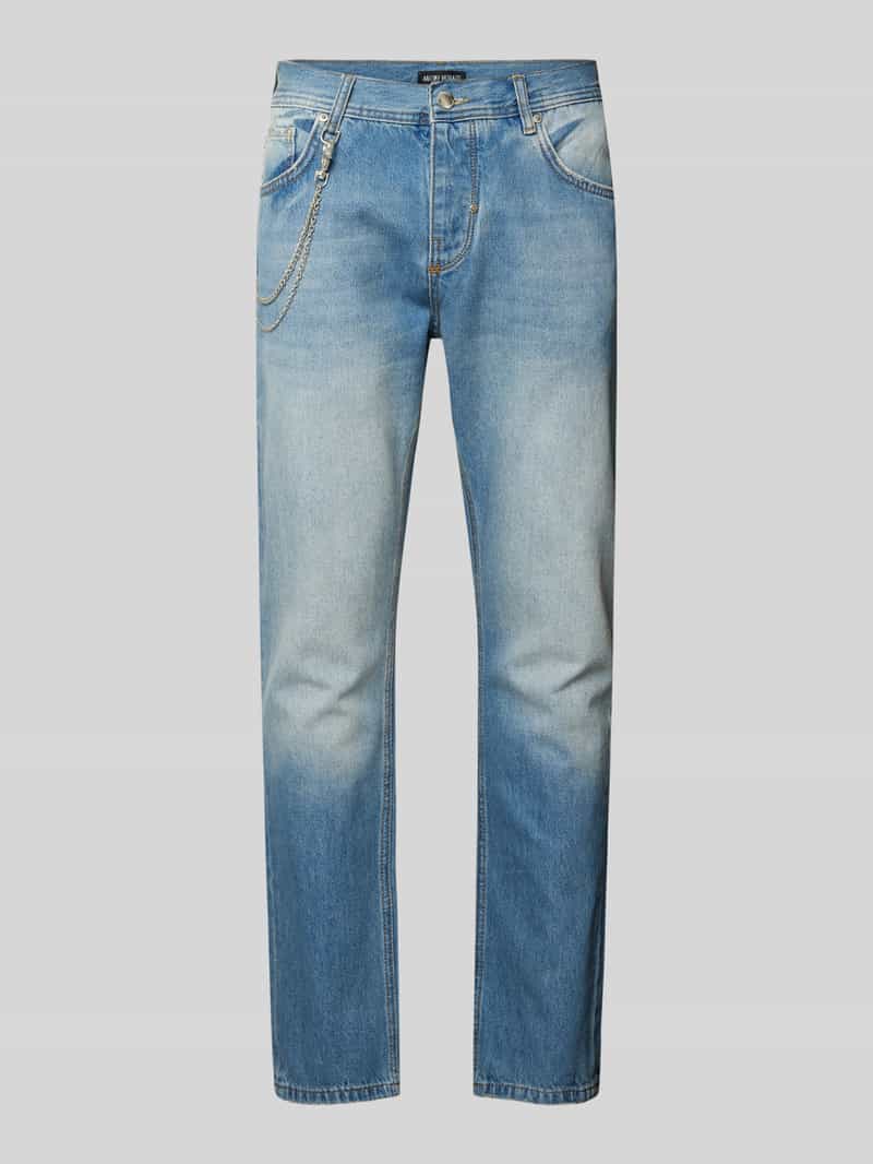 Antony Morato Cropped Slim Fit Jeans mit Ketten-Detail in Jeansblau, Größe 31