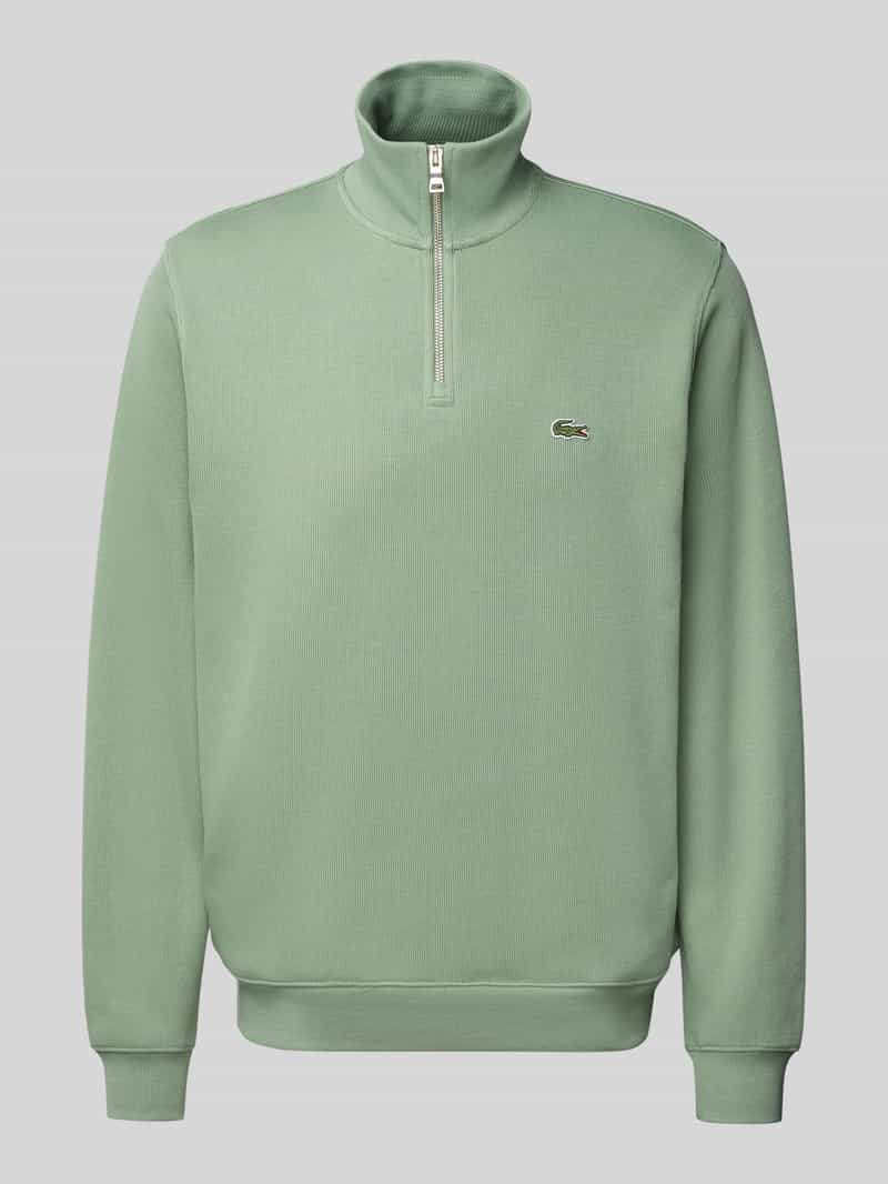 Lacoste Regular Fit Troyer aus reiner Baumwolle in Gruen, Größe L