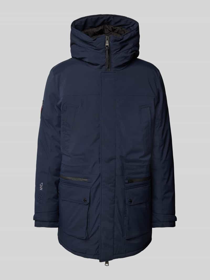 Superdry Parka mit Stehkragen in Marine, Größe XXL