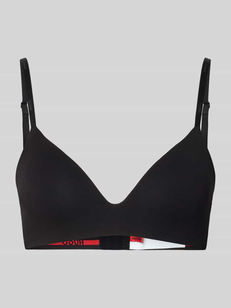 HUGO Bralette aus Baumwoll-Mix Modell 'GJ HUGO ID BRALETTE PAD' in Black, Größe L