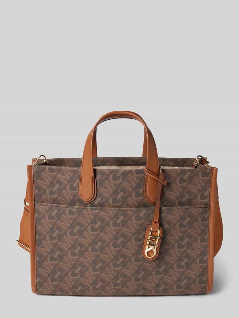 MICHAEL Michael Kors Tote Bag mit Label-Anhänger Modell 'GIGI' in Dunkelbraun, Größe 1