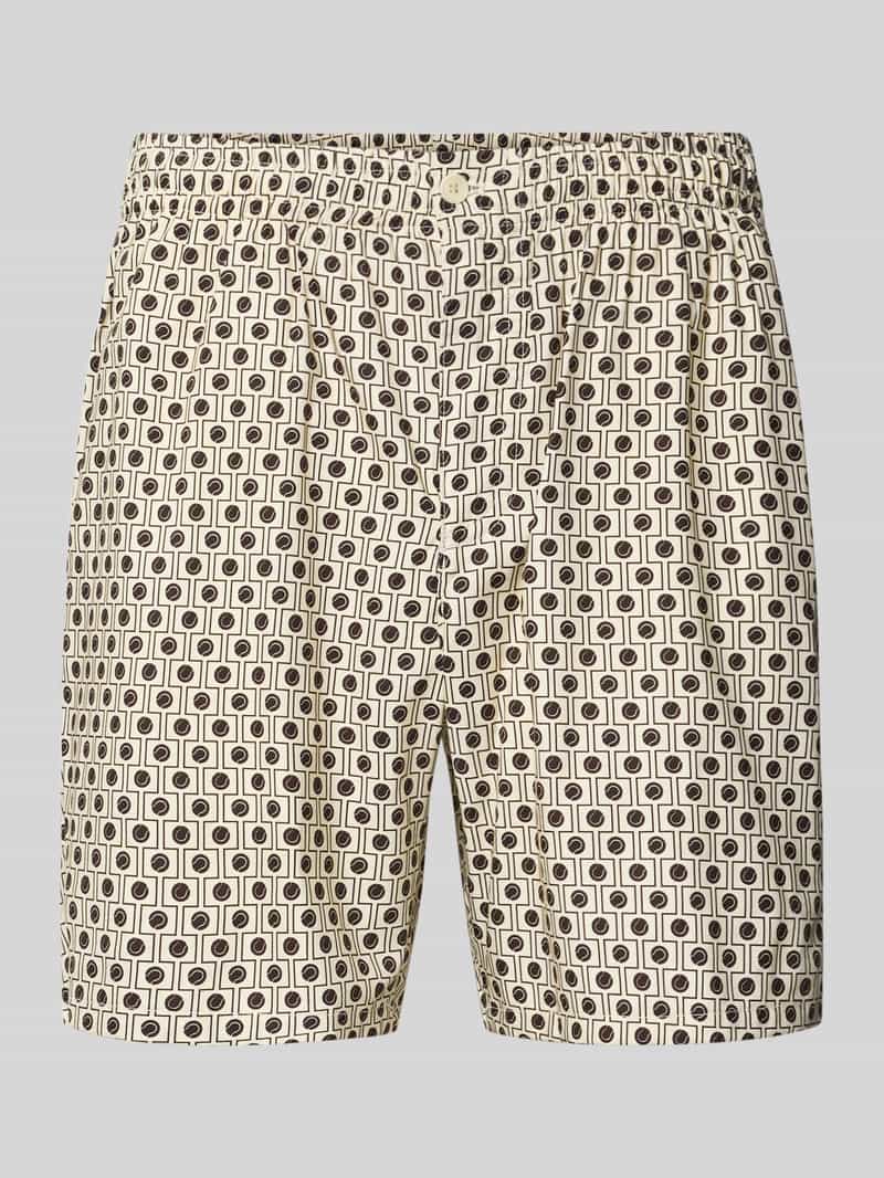 Lacoste Relaxed Fit Bermudas aus Baumwoll-Viskose-Mix in Ecru, Größe L