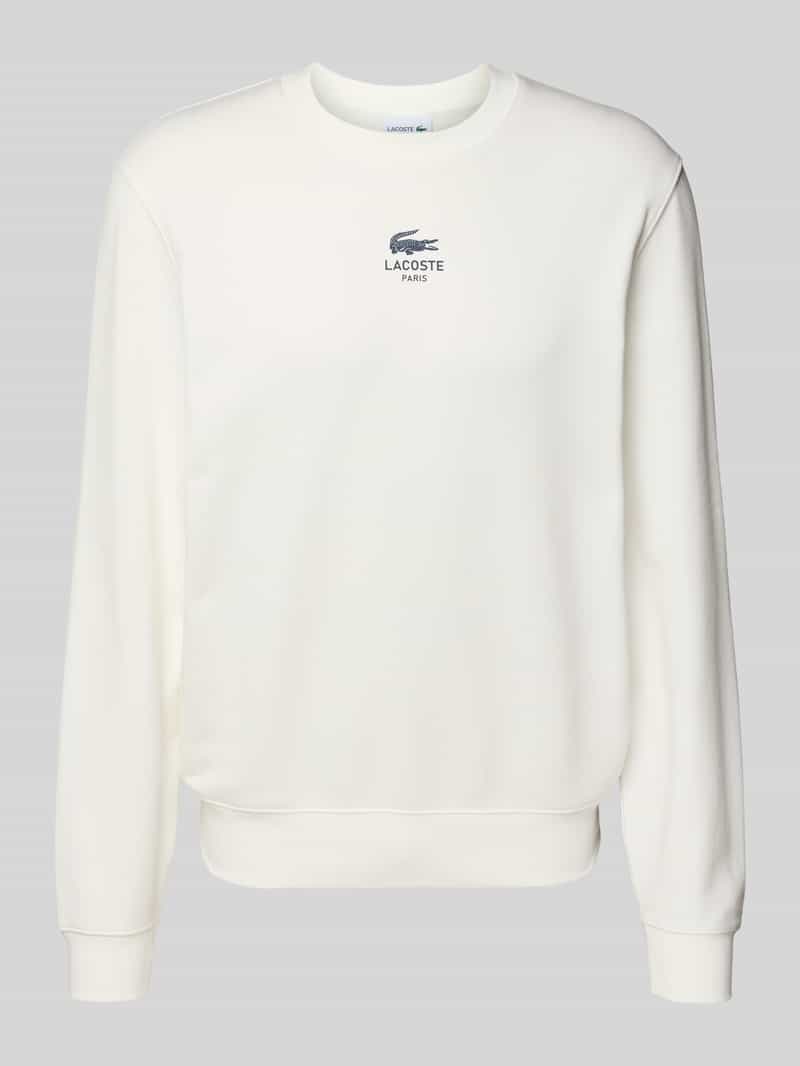 Lacoste Regular Fit Sweatshirt aus reiner Baumwolle in Offwhite, Größe L