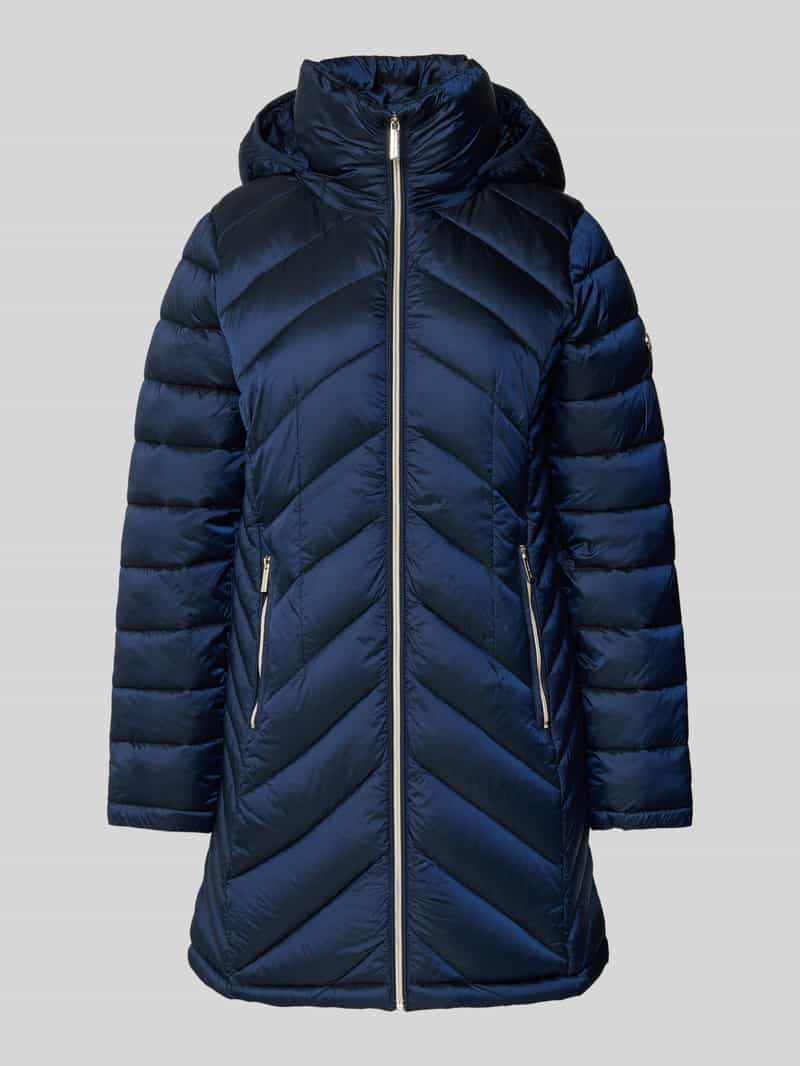 MICHAEL Michael Kors Steppmantel mit Stehkragen Modell 'Longline' in Marine, Größe L