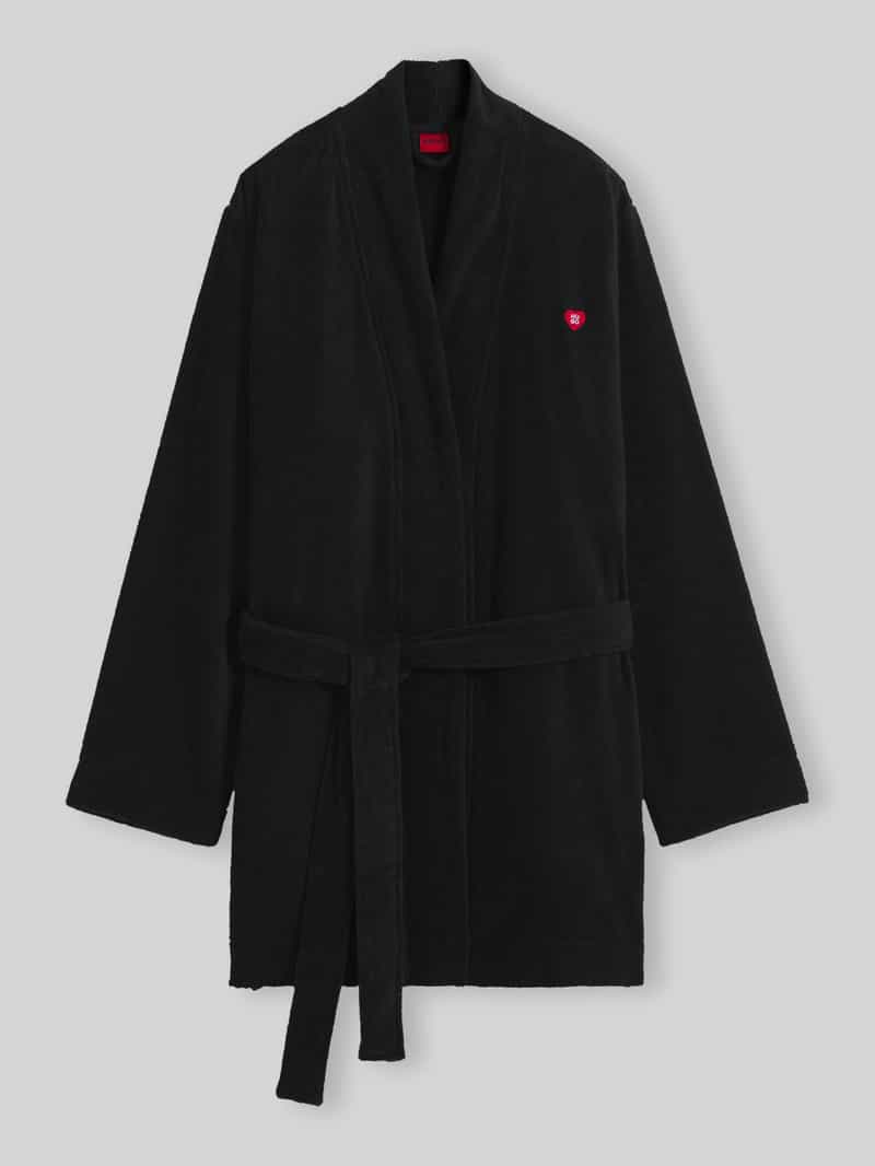 HUGO Regular Fit Bademantel aus reiner Baumwolle Modell 'TERRY GOWN' in Black, Größe L