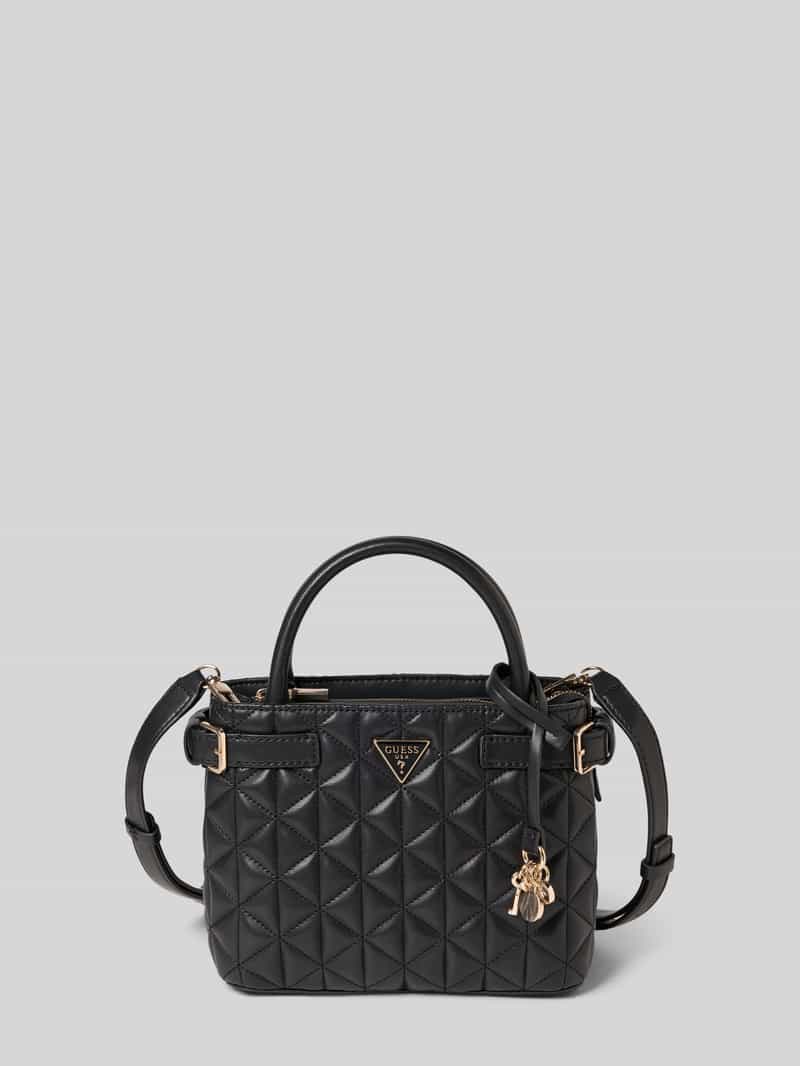 Guess Handtasche mit Steppnähten Modell 'PAISLEIGH SMALL SATCHEL' in Black, Größe 1