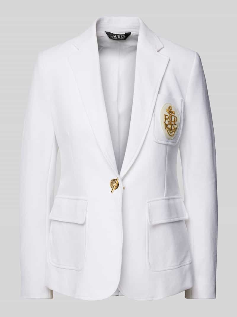 Lauren Ralph Lauren Blazer mit Reverskragen Modell 'TANILE' in Weiss, Größe XS