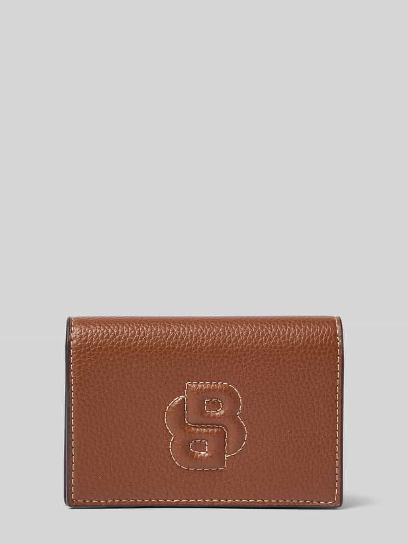 BOSS Portemonnaie mit Stitching-Detail in Cognac, Größe 1
