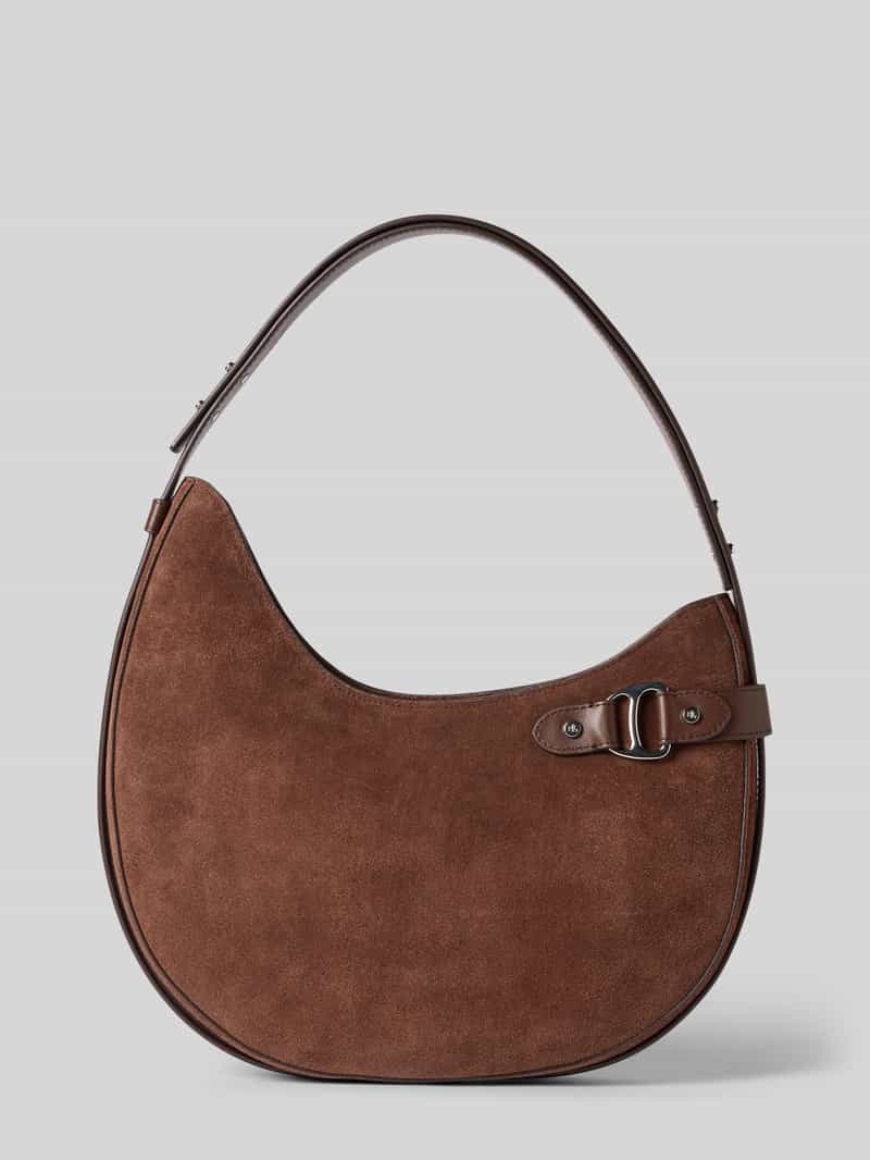 Lauren Ralph Lauren Handbag aus echtem Rindsleder mit Zier-Applikation in Dunkelbraun, Größe 1