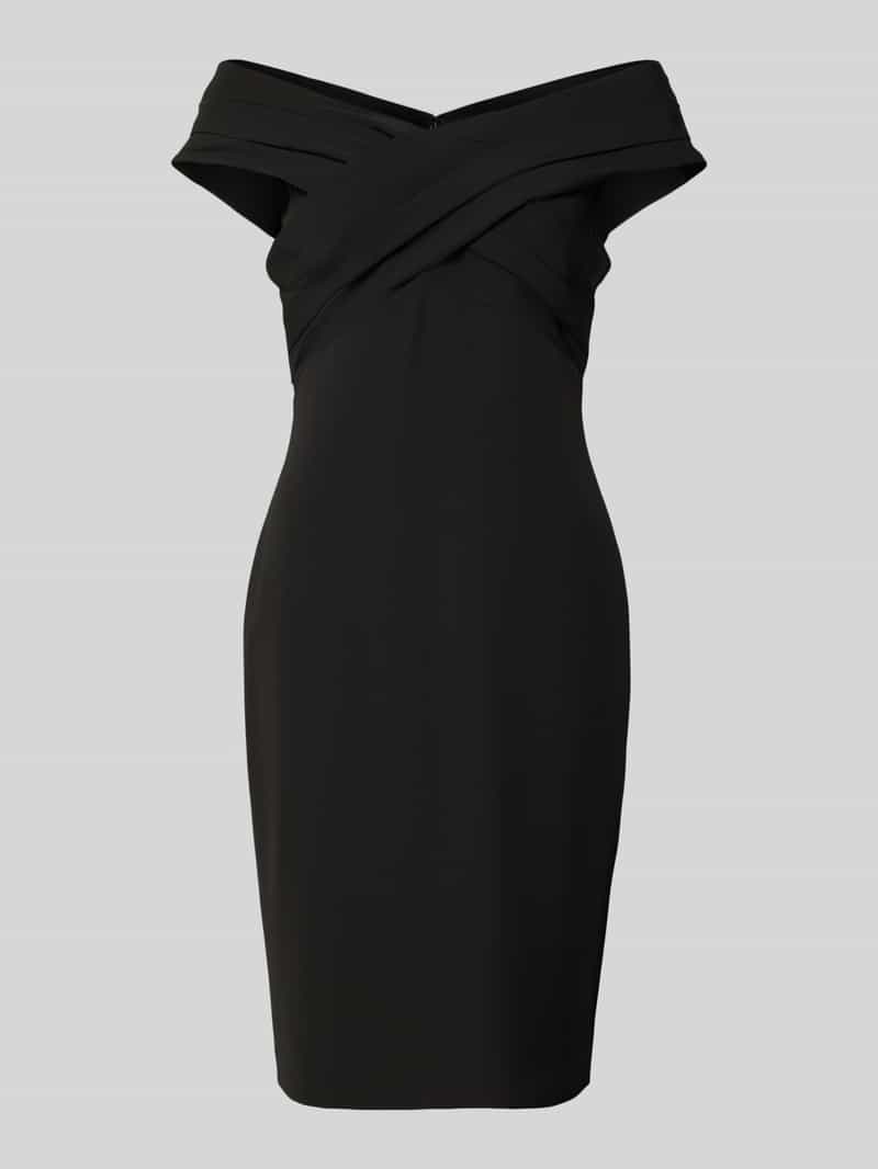 Lauren Ralph Lauren Cocktailkleid mit Carmen-Ausschnitt Modell 'IRENE' in Black, Größe 34