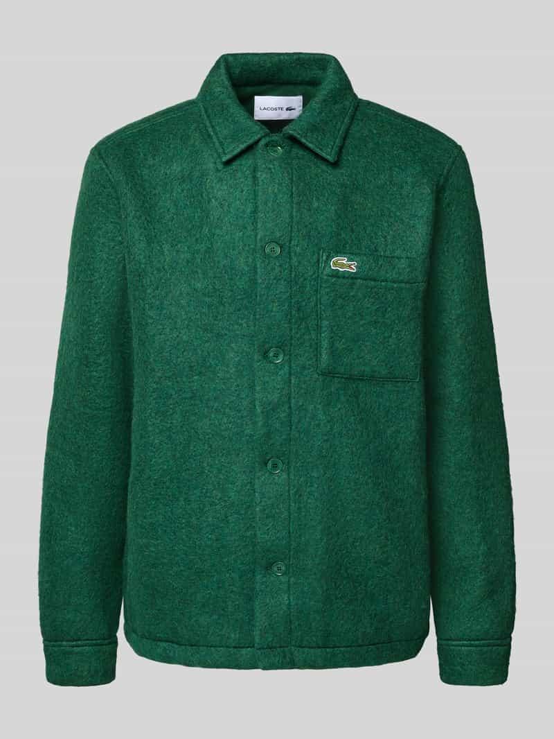 Lacoste Regular Fit Hemdjacke mit Woll-Anteil in Gruen, Größe L