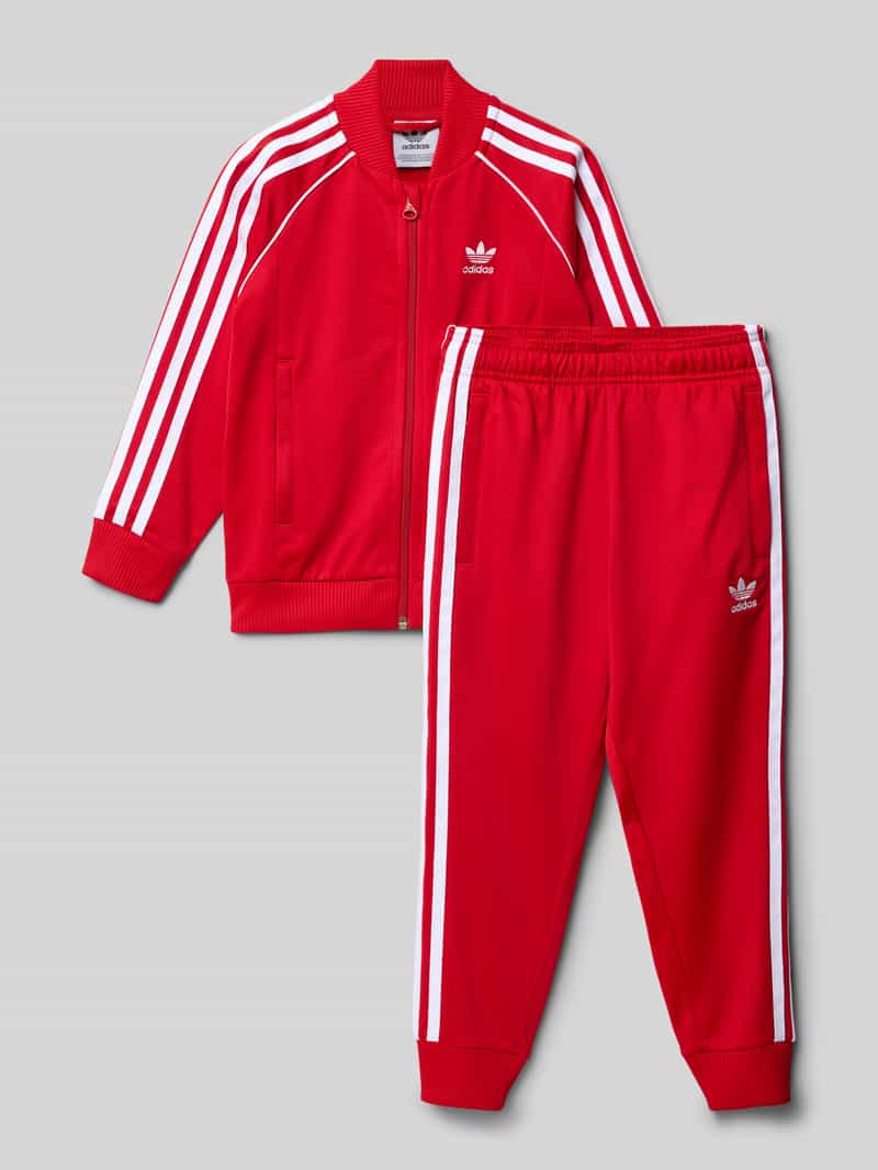 adidas Originals Trainingsanzug mit elastischen Abschlüssen in Rot, Größe 104