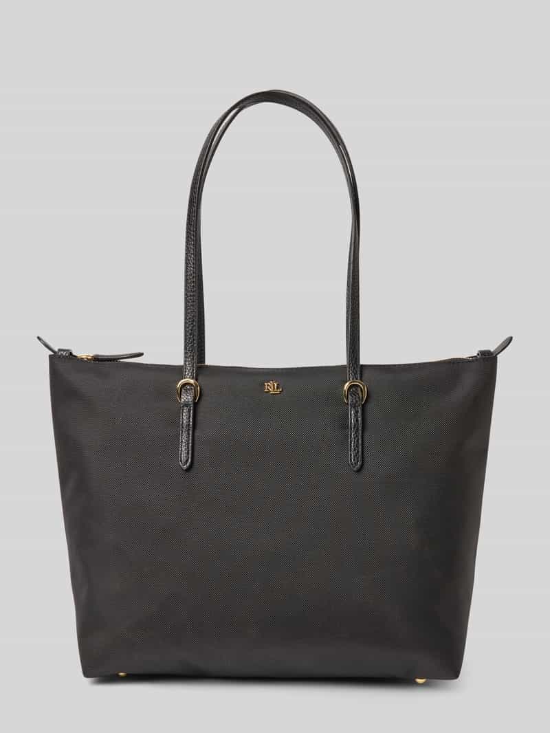 Lauren Ralph Lauren Tote Bag mit Label-Applikation Modell 'KEATON' in Black, Größe 1