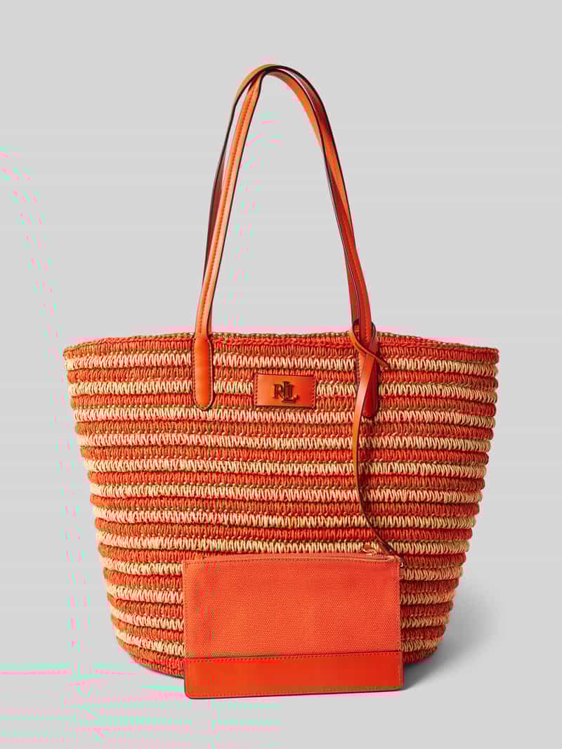 Lauren Ralph Lauren Handtasche mit Label-Badge Modell 'BRIE' in Orange, Größe 1