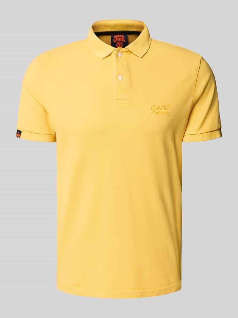 Superdry Regular Fit Poloshirt mit Label-Stitching in GELB, Größe S