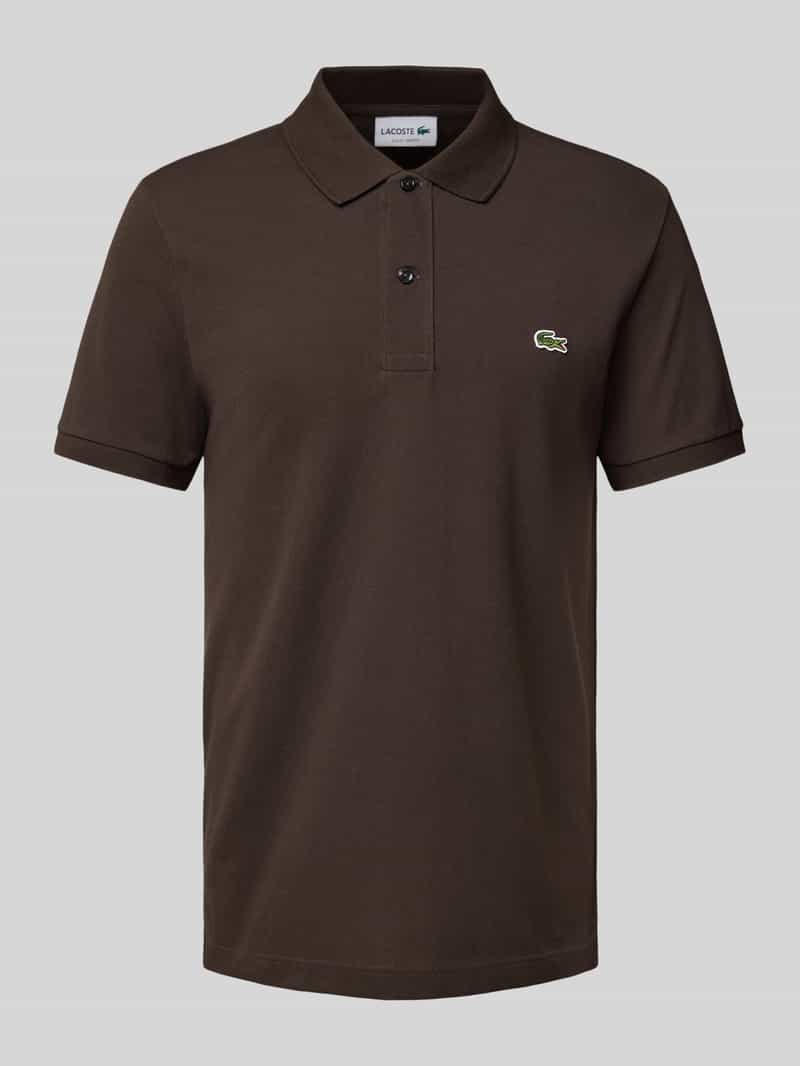 Lacoste Slim Fit Poloshirt aus reiner Baumwolle in Dunkelbraun, Größe XL