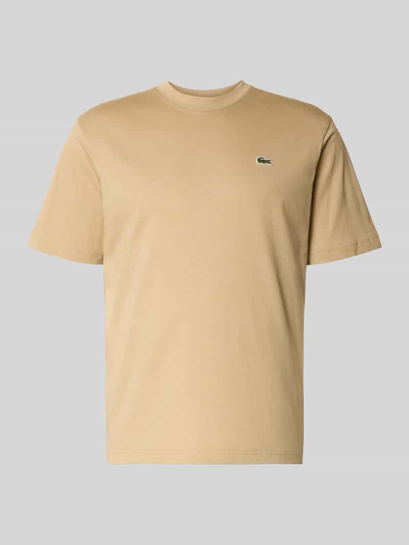Lacoste Regular Fit T-Shirt aus reiner Baumwolle in Beige, Größe L
