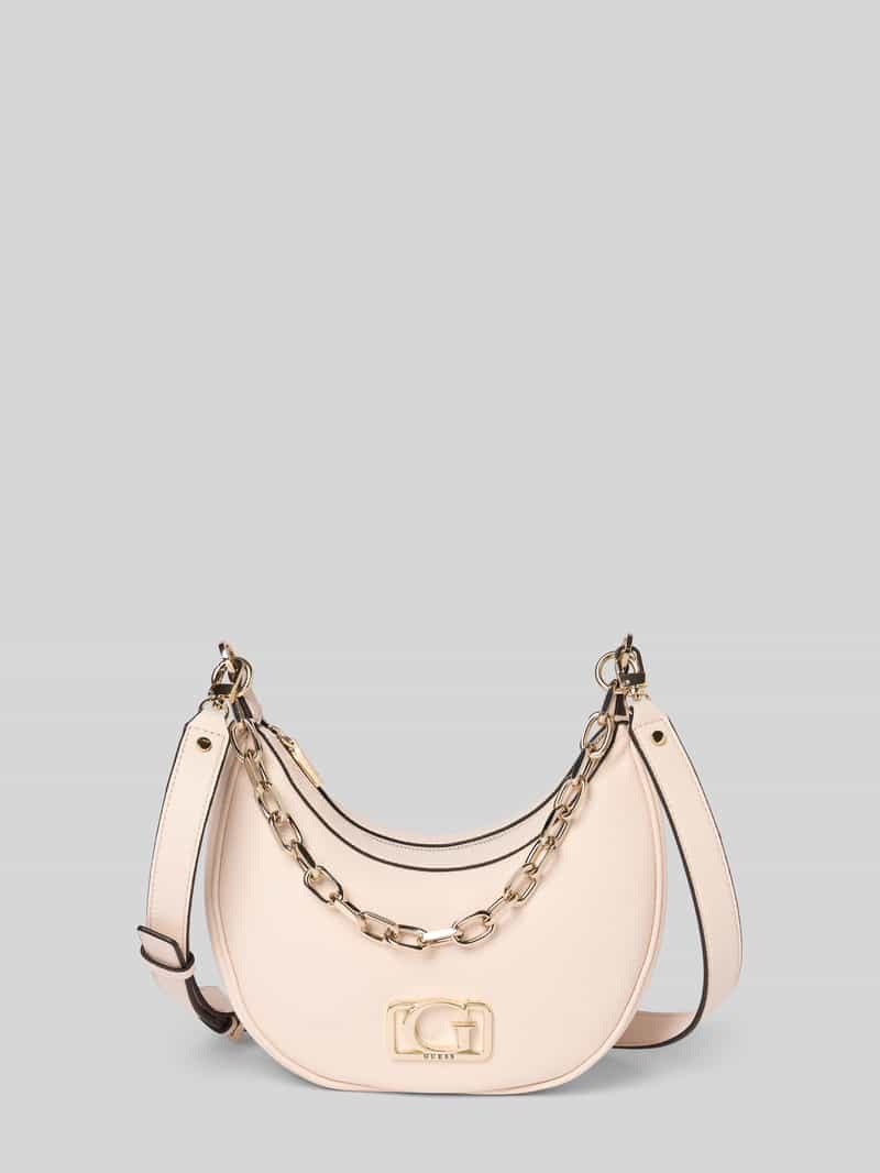 Guess Handtasche mit Label-Applikation Modell 'CIRCE' in Offwhite, Größe 1