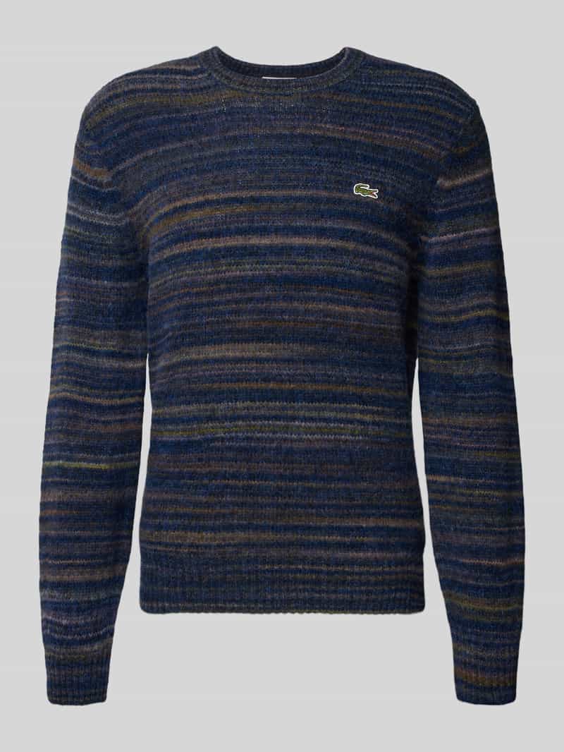 Lacoste Regular Fit Strickpullover aus Woll-Mix in Dunkelblau, Größe L