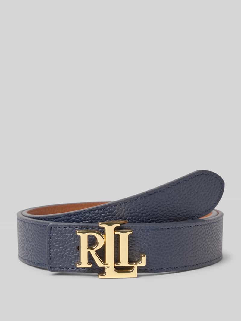 Lauren Ralph Lauren Ledergürtel mit Label-Pinschließe in Dunkelblau, Größe XS