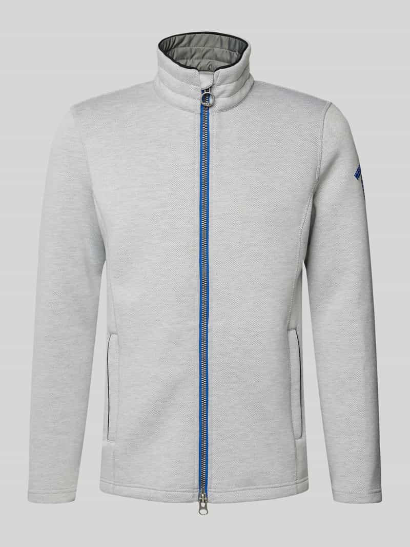 Wellensteyn Sweatjacke mit Logo-Stitching Modell 'TAMPER' in Hellgrau, Größe XXXL