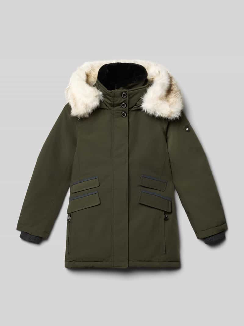 Wellensteyn Funktionsjacke mit Kunstfell Modell 'Enterprise' in Oliv, Größe 140