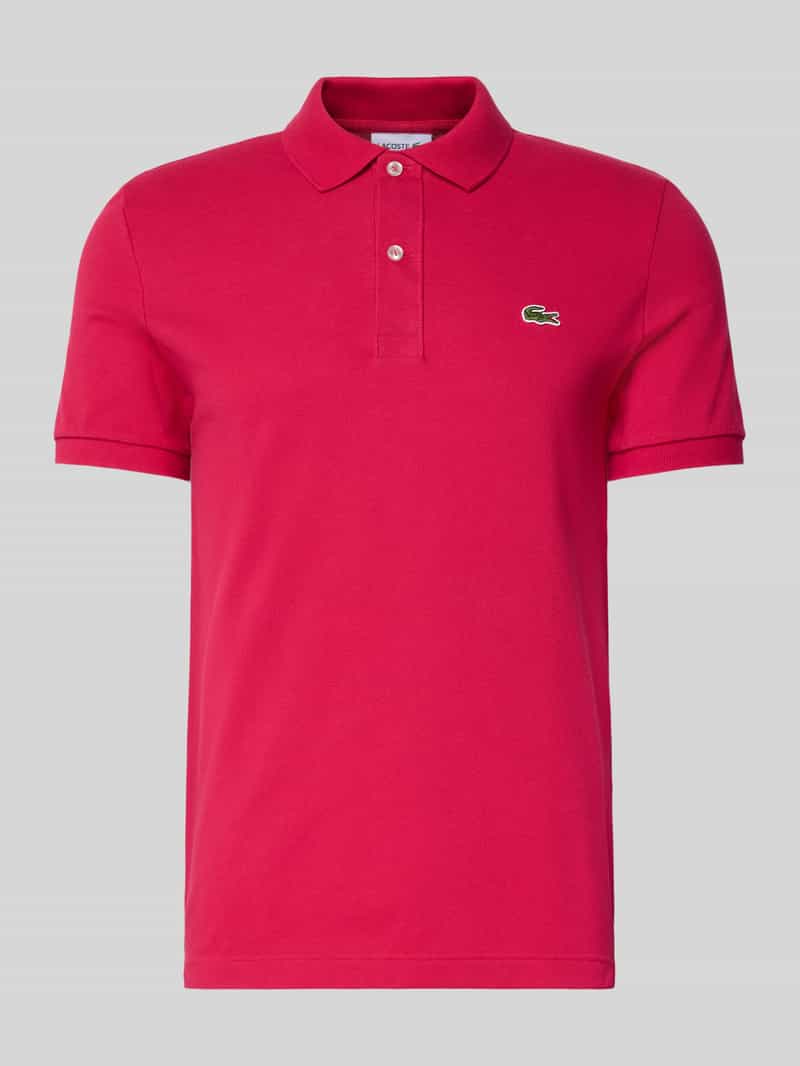 Lacoste Slim Fit Poloshirt aus reiner Baumwolle in Pink, Größe L