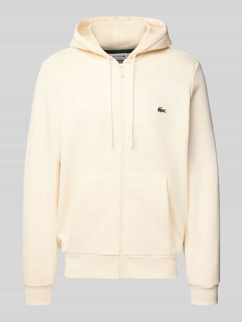 Lacoste Regular Fit Sweatjacke aus Baumwoll-Mix in Offwhite, Größe L