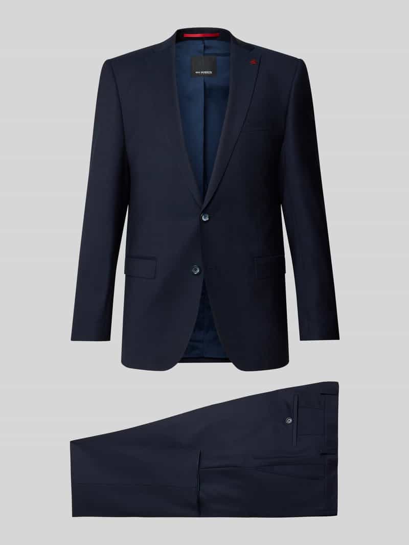 Slim Fit Anzug aus Schurwolle mit 2-Knopf-Sakko