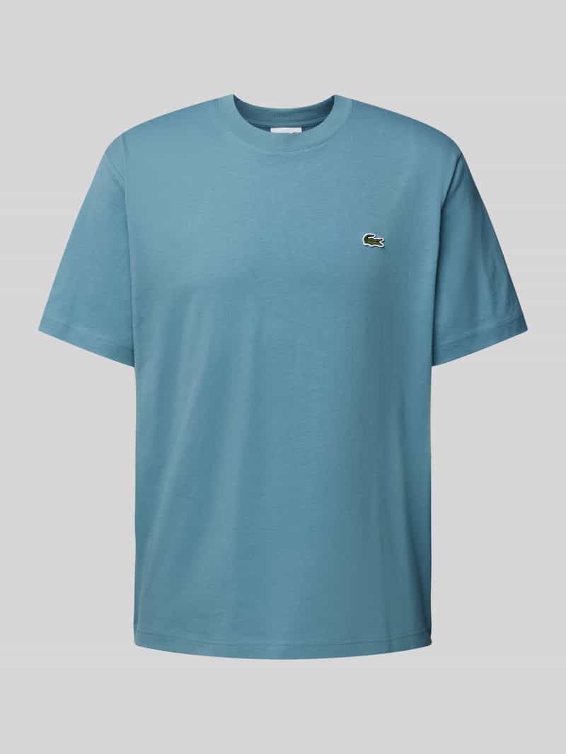Lacoste T-Shirt mit Logo-Detail Modell 'BASIC ON' in Rauchblau, Größe L