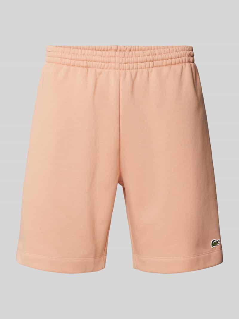 Lacoste Regular Fit Sweatshorts mit elastischem Bund in Rostrot, Größe S