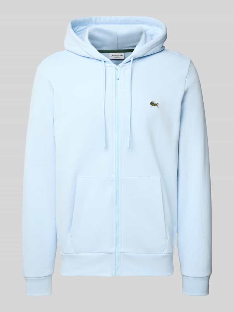 Lacoste Regular Fit Sweatjacke aus Baumwoll-Mix in Hellblau, Größe L