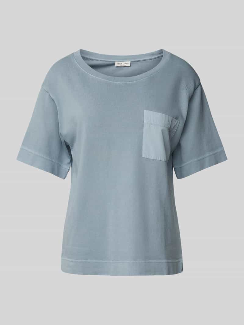Loose Fit T-Shirt mit aufgesetzter Satin-Tasche