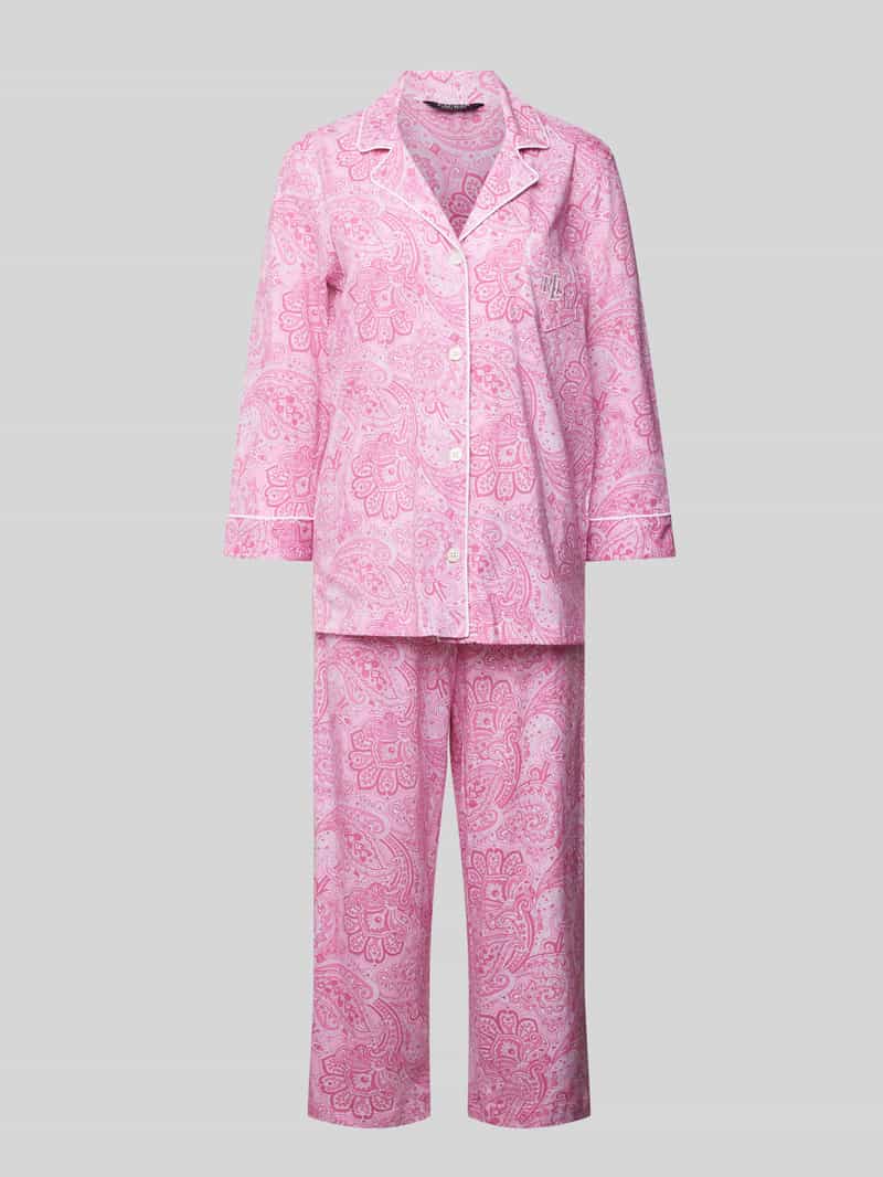 Lauren Ralph Lauren Pyjama mit Streifenmuster in Pink, Größe M