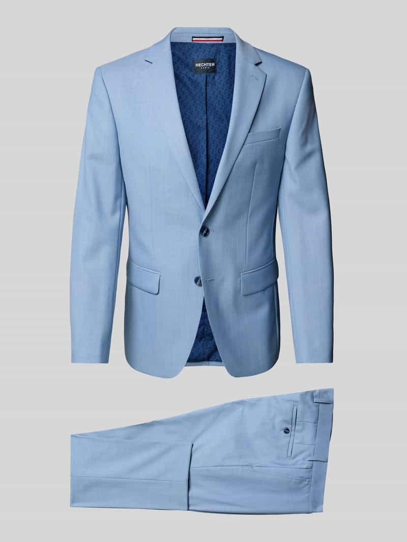 Slim Fit Anzug aus Schurwoll-Mix mit Reverskragen