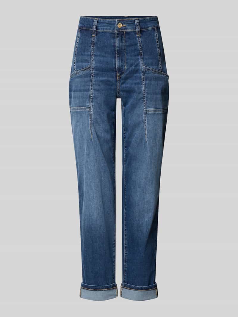 MAC Mom Fit Jeans mit Eingrifftaschen Modell 'Carol' in Dunkelblau, Größe 36/26