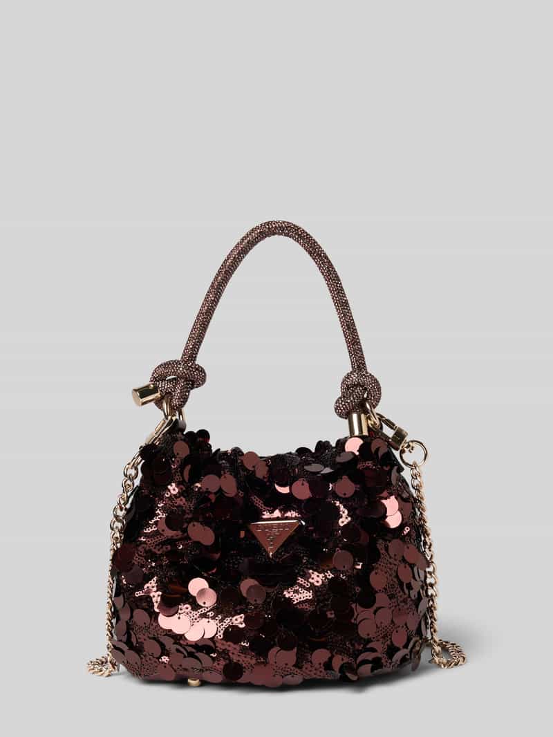 Guess Handtasche mit Label-Detail in Bordeaux, Größe 1