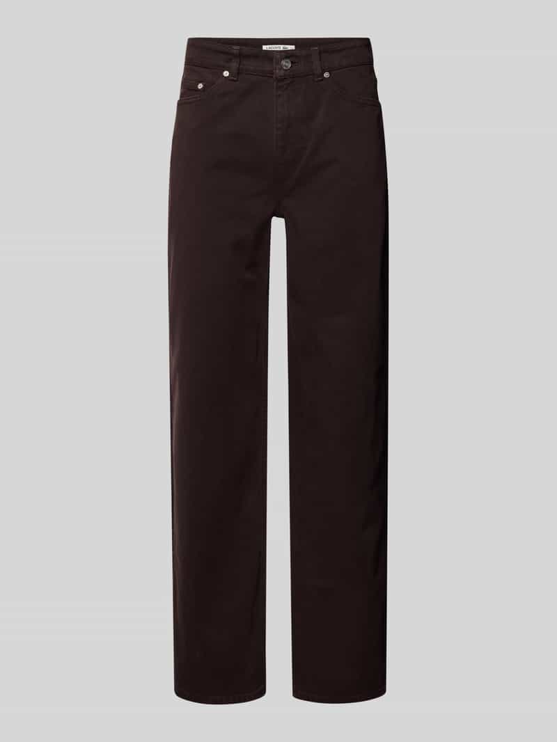 Lacoste Straight Leg Jeans aus reiner Baumwolle in Schoko, Größe 32/32