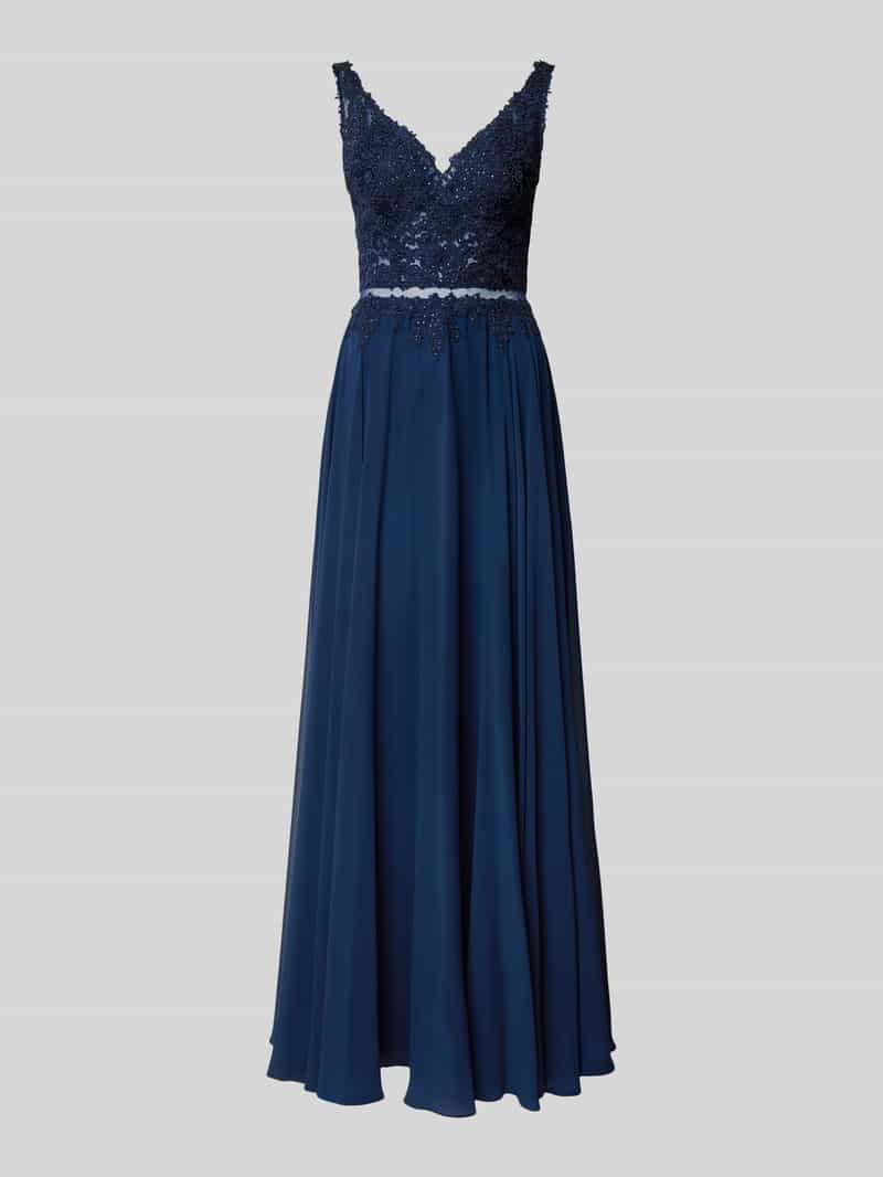 Abendkleid mit Spitzenbesatz