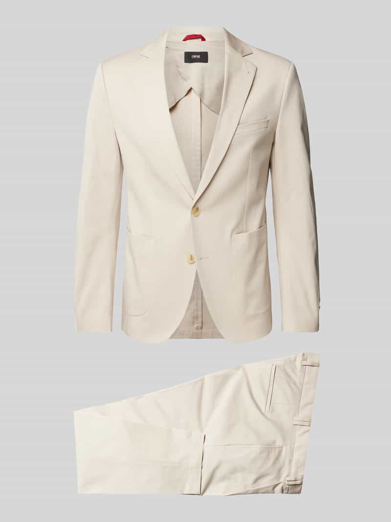 Cinque Anzug mit aufgesetzten Eingrifftaschen Modell 'Tinto' in Sand, Größe 50
