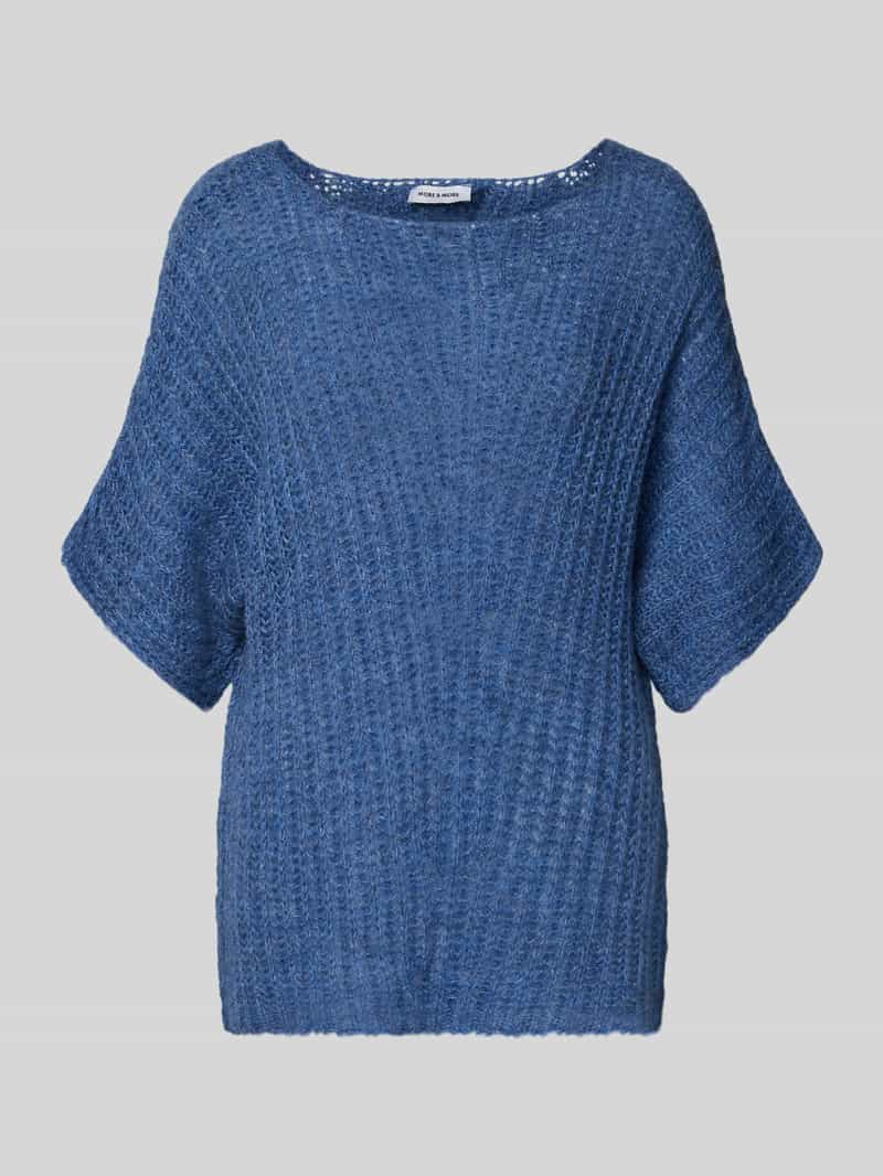 More & More Strickpullover mit 1/2-Ärmel in Rauchblau, Größe 34