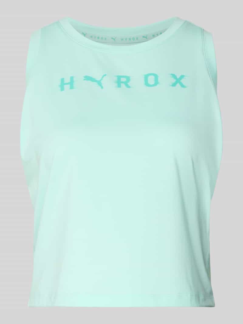 PUMA PUMA x HYROX - Crop Top mit Label-Print in Mint, Größe L