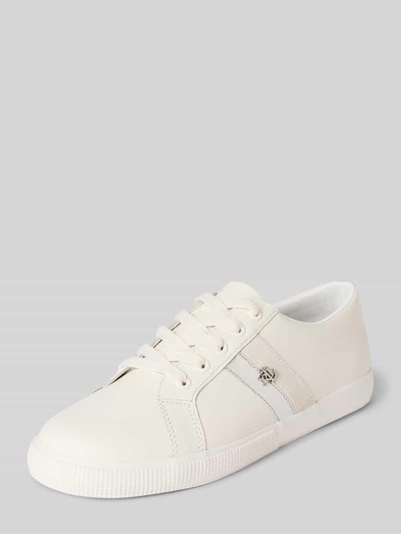 Lauren Ralph Lauren Sneaker aus Leder mit Label-Applikation Modell 'JANSON II' in Weiss, Größe 36